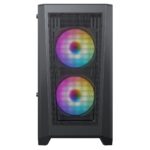 CIT Level 2 Black Micro-ATX Mesh PC Gaming Case with 3 x 120mm RGB Rainbow Fans Included - Image 3