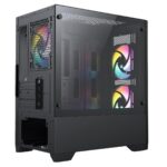 CIT Level 2 Black Micro-ATX Mesh PC Gaming Case with 3 x 120mm RGB Rainbow Fans Included - Image 6