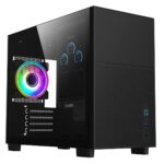 Cit Pro Jupiter Black Micro-ATX PC Gaming Case with 8 Inch LCD Screen 1 x 120mm Infinity Fan Included - Image 2