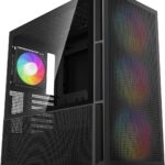DeepCool CH560, Black, Mid Tower Gaming Case, Tempered Glass, 4x ARGB Fans, E-ATX/ATX/MicroATX