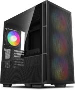 DeepCool CH560, Black, Mid Tower Gaming Case, Tempered Glass, 4x ARGB Fans, E-ATX/ATX/MicroATX