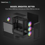 DeepCool CH560, Black, Mid Tower Gaming Case, Tempered Glass, 4x ARGB Fans, E-ATX/ATX/MicroATX - Image 6