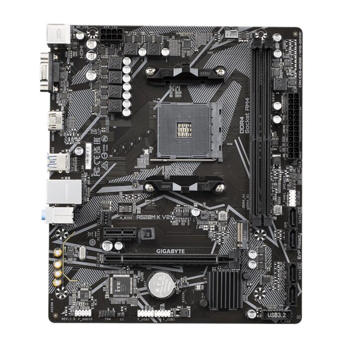 Gigabyte A520M K V2 Motherboard, AMD Socket AM4, Micro ATX - Image 2