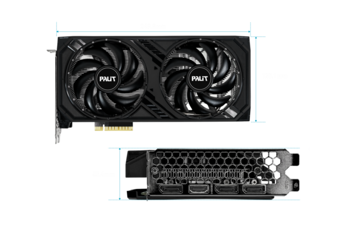 Palit RTX4060 DUAL, PCIe4, 8GB DDR6, HDMI, 3 DP, 2460MHz Clock, RGB Lighting - Image 3