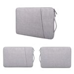Prevo 15.6 Inch Laptop Sleeve, Side Pocket, Cushioned Lining, Light Grey - Image 2