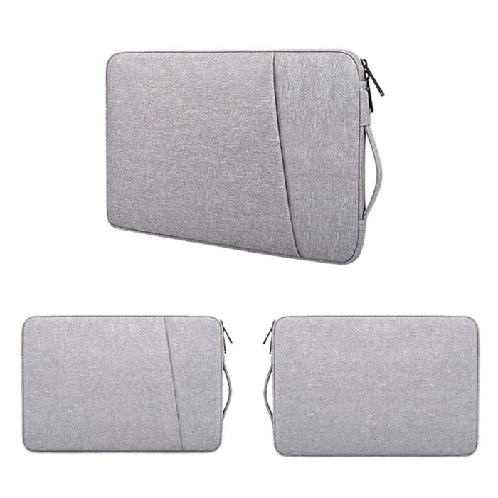 Prevo 15.6 Inch Laptop Sleeve 0 Prevo 15.6 Inch Laptop Sleeve, Side Pocket, Cushioned Lining, Light Grey - Image 2