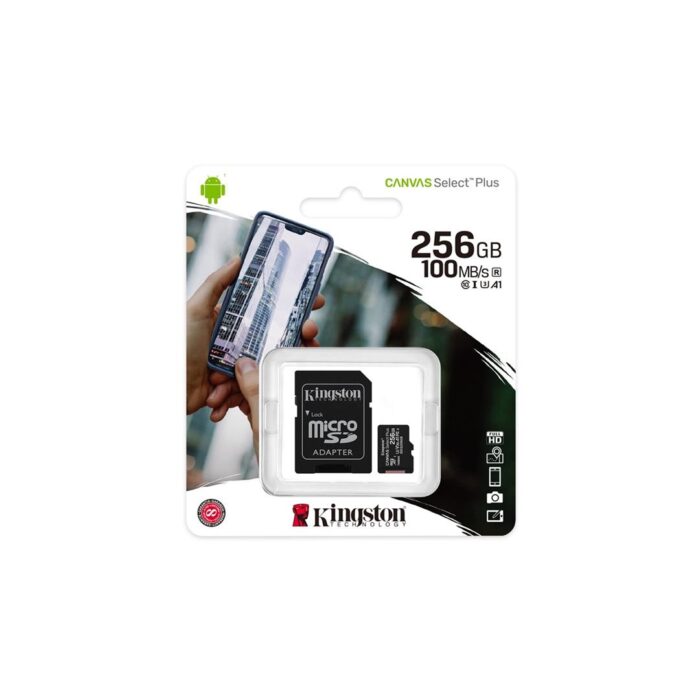 256 micro SD kingston Kingston Canvas Select Plus 256GB Micro SD UHS-I Flash Card - Image 1