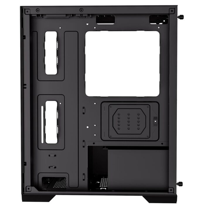CIT Range Black MATX Gaming Case with Tempered Glass Front and Side Panels with 3 x CiT Celsius Dual-Ring Infinity Fans Bundled - Image 4