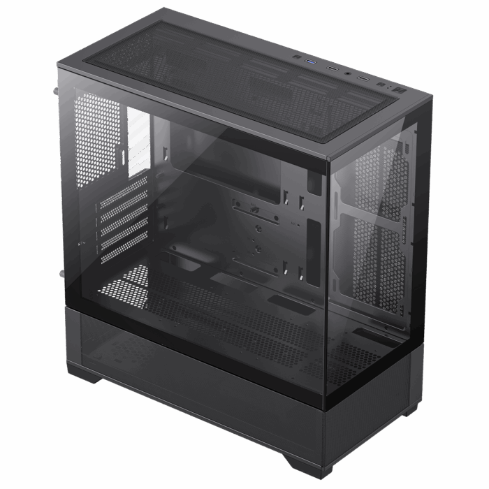 GameMax Vista MB Black MATX Gaming Case with Tempered Glass Front and Side Panels - Image 7