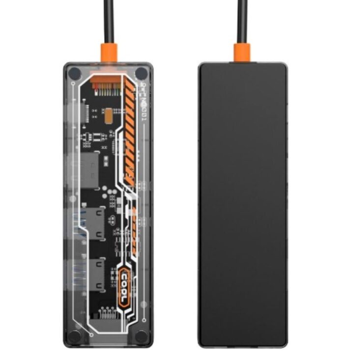 5 in 1 USB-C HUB Docking Station - Tansparent Mecha Series - Image 2