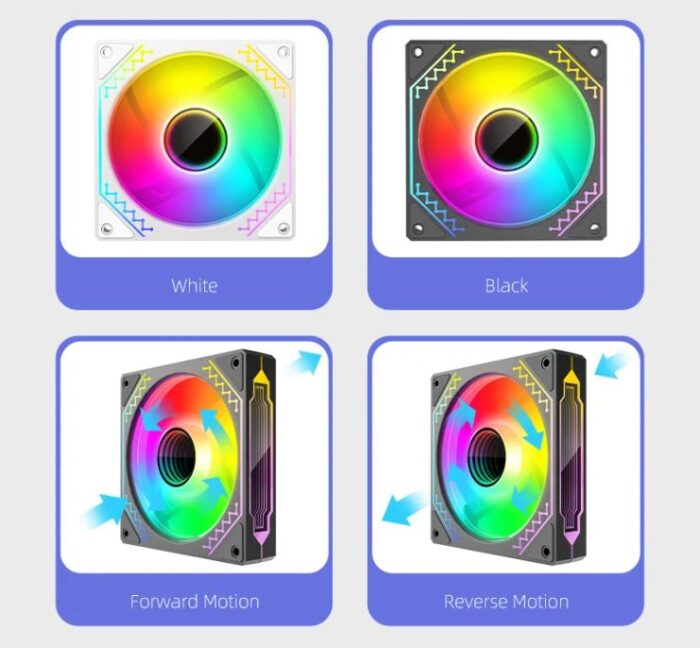 COOLMOON FAN 4 120mm ARGB PC Fan W12 - 71CFM - Infinity Lens - Image 2