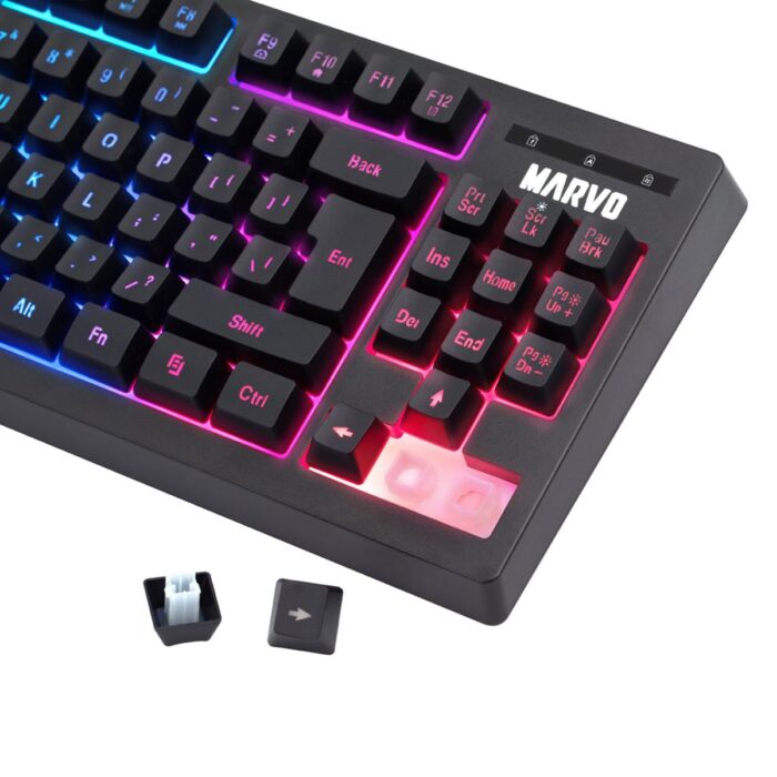 Marvo Scorpion K607 80% TKL Layout Gaming Keyboard, Multimedia, USB 2.0, Full Anti-ghosting, 3 Colour LED backlit - Image 2