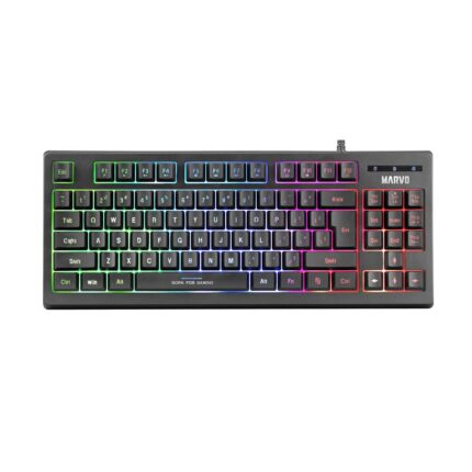 Marvo Scorpion K607 80% TKL Layout Gaming Keyboard, Multimedia, USB 2.0, Full Anti-ghosting, 3 Colour LED backlit