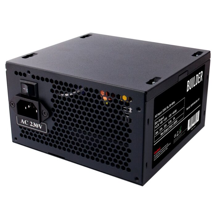 500W Builder Black 12cm PSU White Box PFC CE 3 x SATA - Image 2