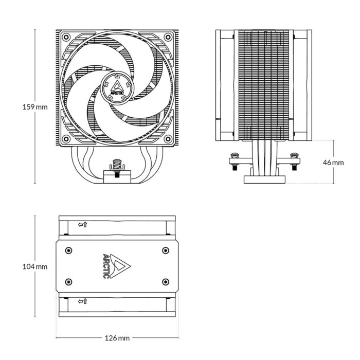 Arctic Freezer 36 Heatsink & Fan, Intel & AMD, Direct Touch, 2x P12 PWM PST Fans, Fluid Dynamic Bearing - Image 5