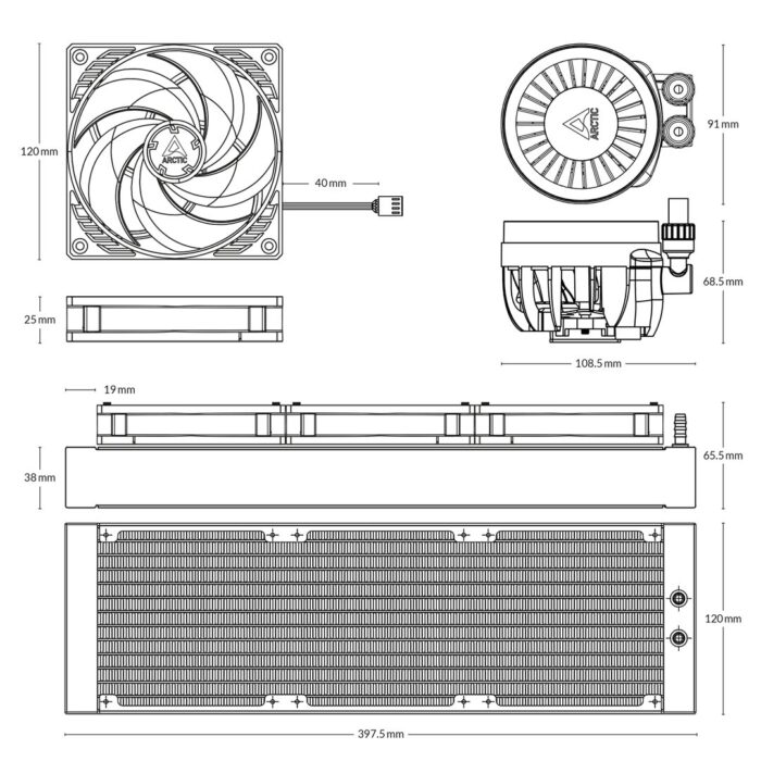 Arctic Liquid Freezer III 360mm Liquid CPU Cooler, P12 PWM PST Fans & PWM Controlled Pump - Image 4