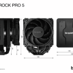 Be Quiet! BK036 Dark Rock Pro 5 Heatsink & Fan, Intel/AMD, 2 Silent Wings Fans, Speed Switch, 270W TDP