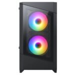 CIT Level 1 Black Micro-ATX Front Glas PC Gaming Case with 3 x 120mm RGB Rainbow Fans Included - Image 3