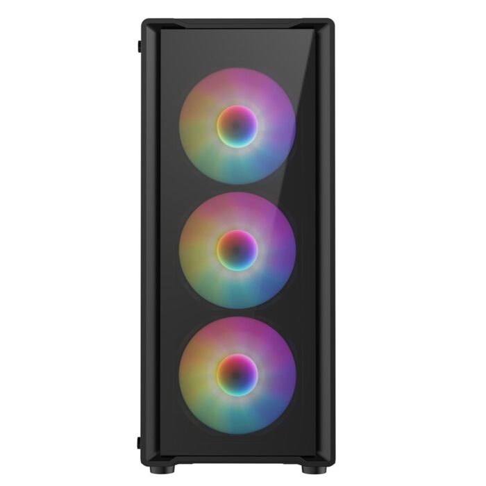 Cit Blade Black ATX Gaming Case with Tempered Glass Panels with 70 Percent Tint with 6 x Inner-Ring ARGB Fans and 6-Port Hub - Image 2