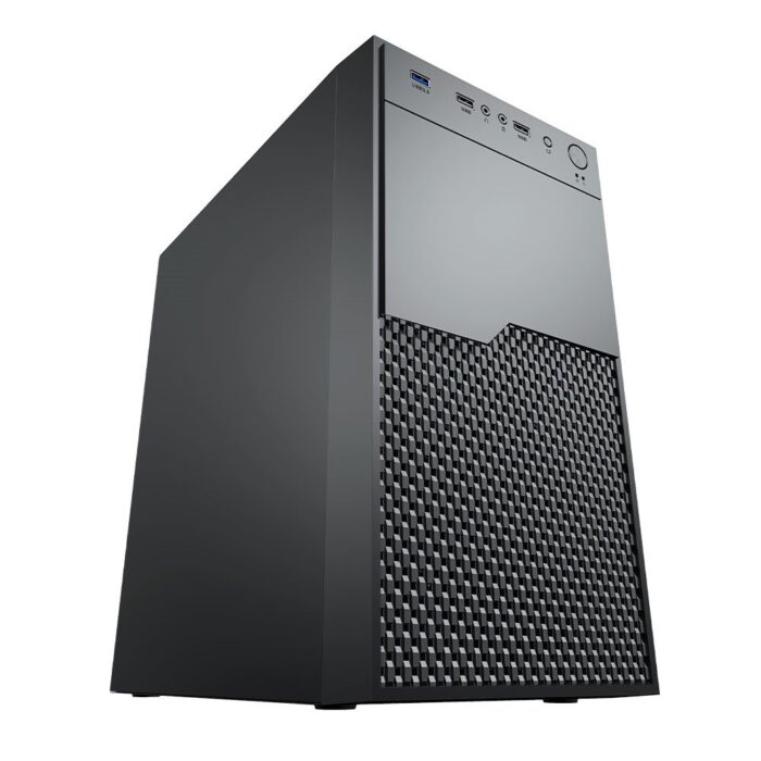 Vida Enterprise Black 0 Vida Enterprise Black Office Case, Micro ATX, 12cm Fan, Mesh Front - Image 1