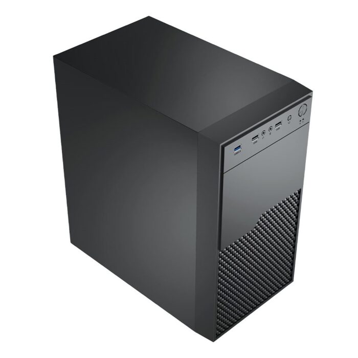 Vida Enterprise Black 1 Vida Enterprise Black Office Case, Micro ATX, 12cm Fan, Mesh Front - Image 4