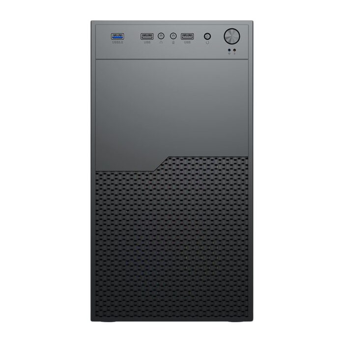 Vida Enterprise Black 3 Vida Enterprise Black Office Case, Micro ATX, 12cm Fan, Mesh Front - Image 3