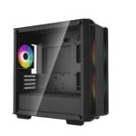 DeepCool CC360 ARGB, Black, Mini Tower Chassis w/ Tempered Glass Window, 3x 120mm ARGB Fans, USB 3.0, mATX/mITX - Image 2