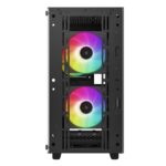 DeepCool CC360 ARGB, Black, Mini Tower Chassis w/ Tempered Glass Window, 3x 120mm ARGB Fans, USB 3.0, mATX/mITX - Image 3