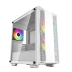 DeepCool CC360 ARGB WH, White, Mini Tower Chassis w/ Tempered Glass Window, 3x 120mm ARGB Fans, USB 3.0, mATX/mITX