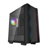 DeepCool CC560 ARGB V2 Case, Gaming, Black, Mid Tower, Abundant Airflow Performance, ARGB LED Fans