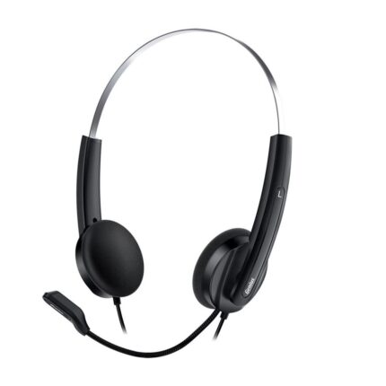 Genius HS-220U Ultra Lightweight Headset with Mic, USB Connection, Plug and Play, Adjustable Headband and microphone