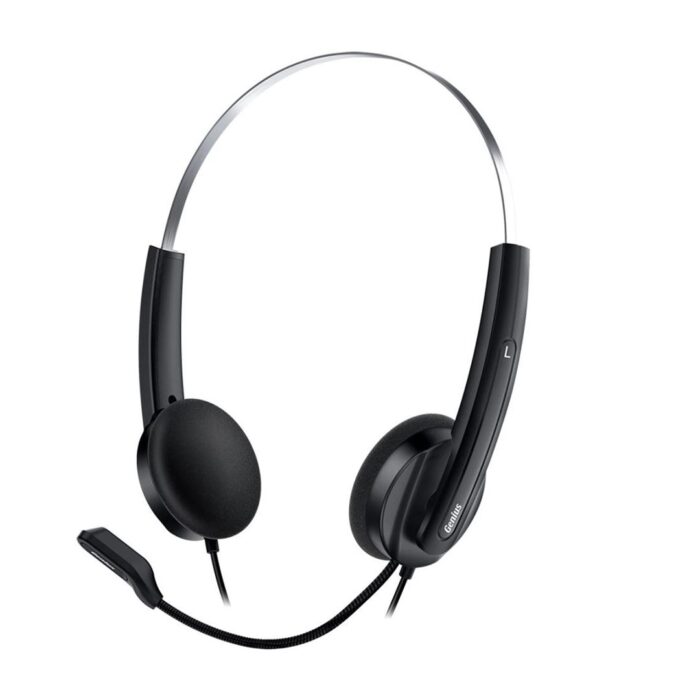 Genius HS-220U Genius HS-220U Ultra Lightweight Headset with Mic, USB Connection, Plug and Play, Adjustable Headband and microphone - Image 1