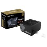 GIGABYTE P650G 650W PSU, 120mm Silent Hydraulic Bearing Fan, 80 PLUS Gold, Non Modular, UK Plug, 100% Japanese Capacitors,