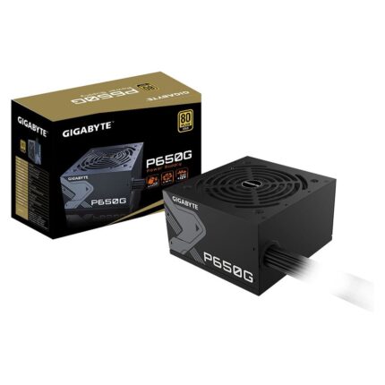 GIGABYTE P650G 650W PSU, 120mm Silent Hydraulic Bearing Fan, 80 PLUS Gold, Non Modular, UK Plug, 100% Japanese Capacitors,