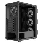 CIT Neo ATX Gaming Case Black 6 Port Hub PWM & 4x ARGB CiT Tornado Dual-Ring Infinity Fans - Image 7