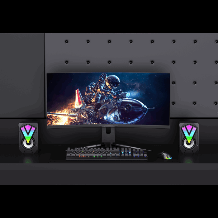 GameMax SR01 RGB 2 GameMax SR01 RGB Wired PC Gaming Speakers With USB2.0 Power and AUX 3.5mm Cable - Image 2