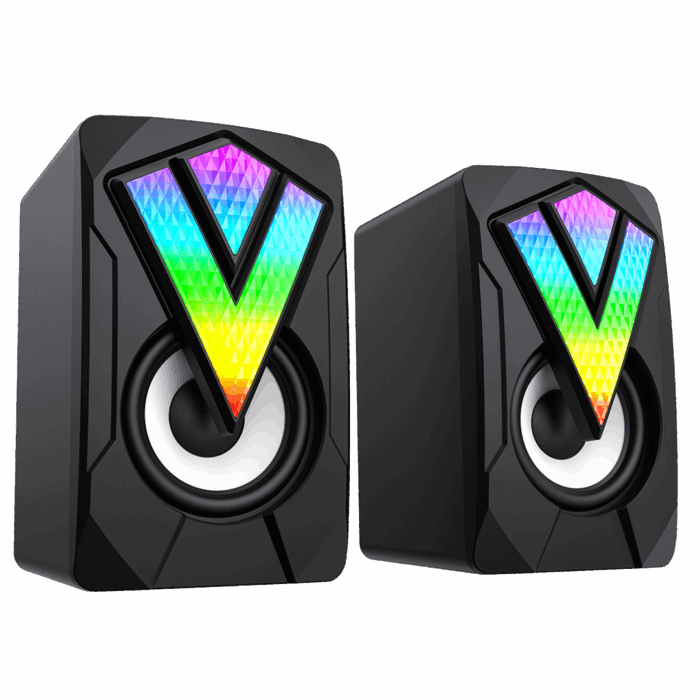 GameMax SR01 RGB GameMax SR01 RGB Wired PC Gaming Speakers With USB2.0 Power and AUX 3.5mm Cable - Image 1