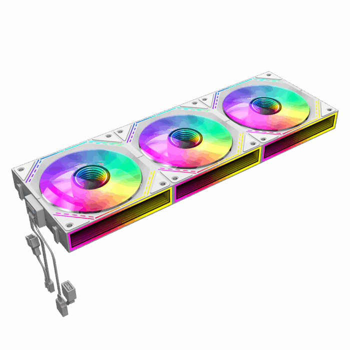 GameMax White Link (3 Pack) Infinity Mirror ARGB White 4pin PWM Linked Cooling Fans - Image 3