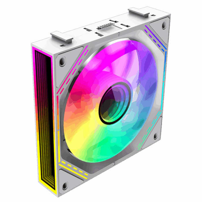 GameMax White Link (3 Pack) Infinity Mirror ARGB White 4pin PWM Linked Cooling Fans - Image 2