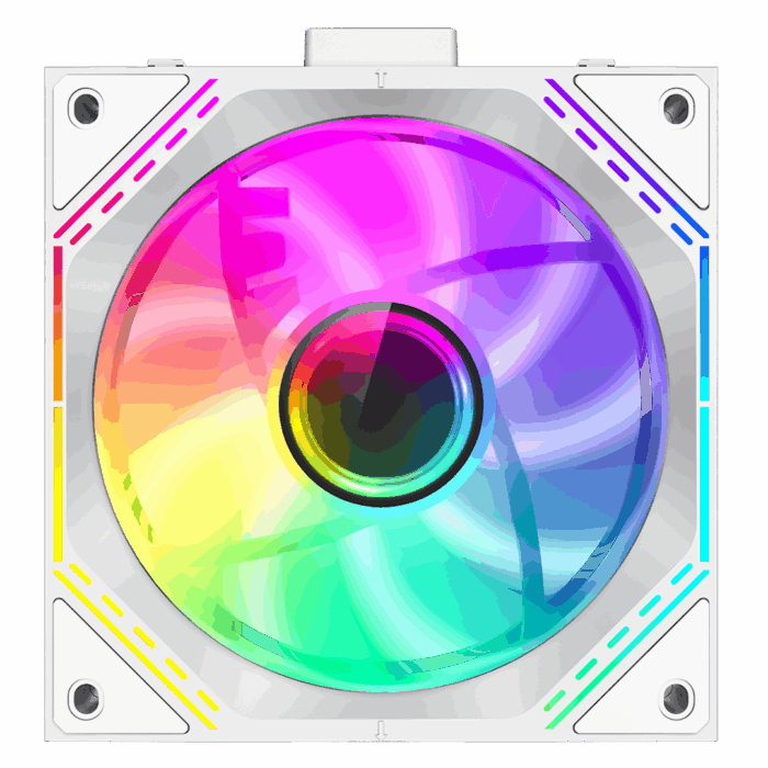GameMax White Link (3 Pack) Infinity Mirror ARGB White 4pin PWM Linked Cooling Fans - Image 5