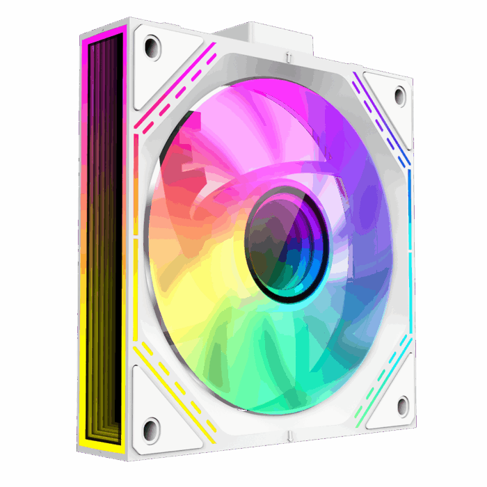 GameMax White Link (3 Pack) Infinity Mirror ARGB White 4pin PWM Linked Cooling Fans - Image 6