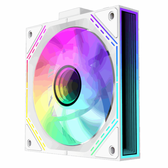 GameMax White Link (3 Pack) Infinity Mirror ARGB White 4pin PWM Linked Cooling Fans - Image 7