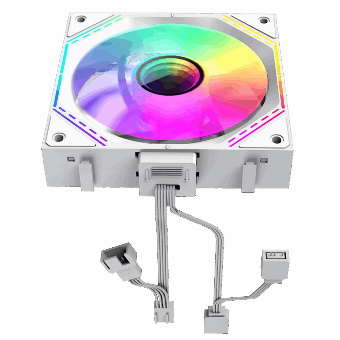 GameMax White Link (3 Pack) Infinity Mirror ARGB White 4pin PWM Linked Cooling Fans - Image 4