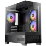 Antec CX500M RGB Gaming Case w/ Glass Side & Front, Micro ATX, 3x RGB Fans, LED Button, 410mm GPU Support, USB-C, Black