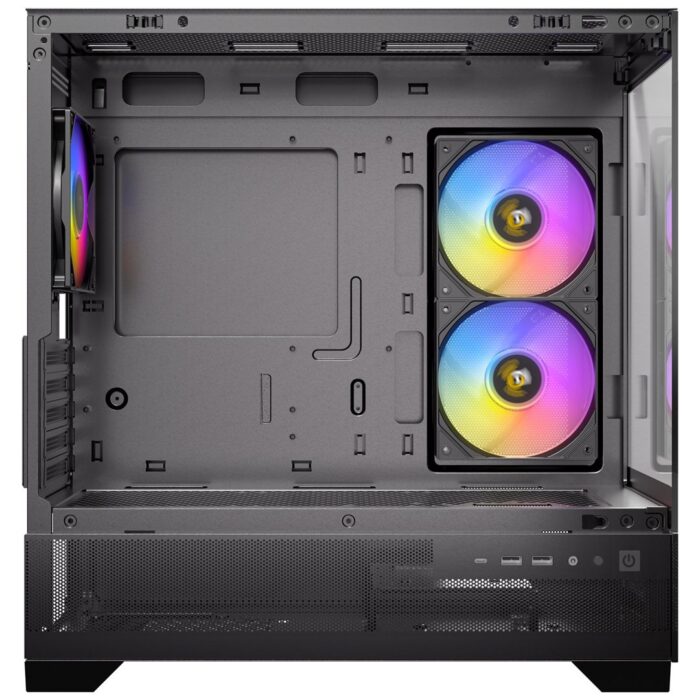 Antec CX500M RGB Gaming Case w/ Glass Side & Front, Micro ATX, 3x RGB Fans, LED Button, 410mm GPU Support, USB-C, Black - Image 4