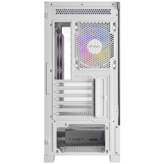 ANTEC CX500M white 0 Antec CX500M RGB Gaming Case w/ Glass Side & Front, Micro ATX, 3x RGB Fans, LED Button, 410mm GPU Support, USB-C, White - Image 5