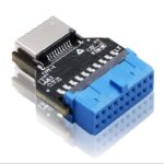 USB 3.0/3.1/3.2 Internal Header (19 Pin) to Type C (20 Pin) Front Panel A-Key 180° Adapter for PCs