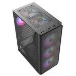 Cit Delta Black ATX Gaming Case with MeshABS Front, Tempered Glass Side, 6 x Inner-Ring ARGB Fans - Image 2