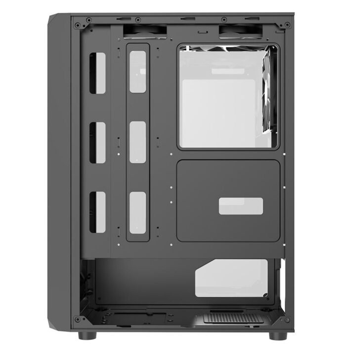Cit Delta Black ATX Gaming Case with MeshABS Front, Tempered Glass Side, 6 x Inner-Ring ARGB Fans - Image 6