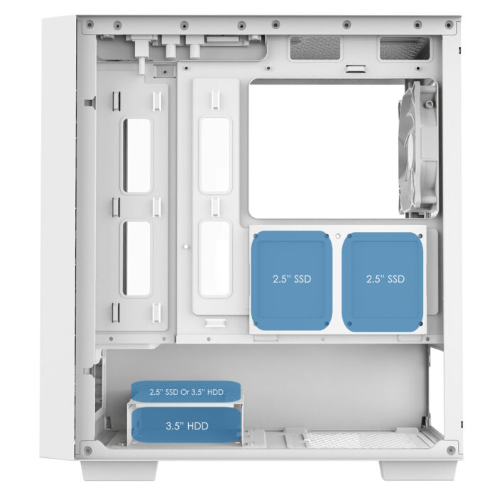 Cit Level 4 White Micro-ATX Mesh PC Gaming Case with 3 x 120mm RGB Rainbow Fans - Image 7